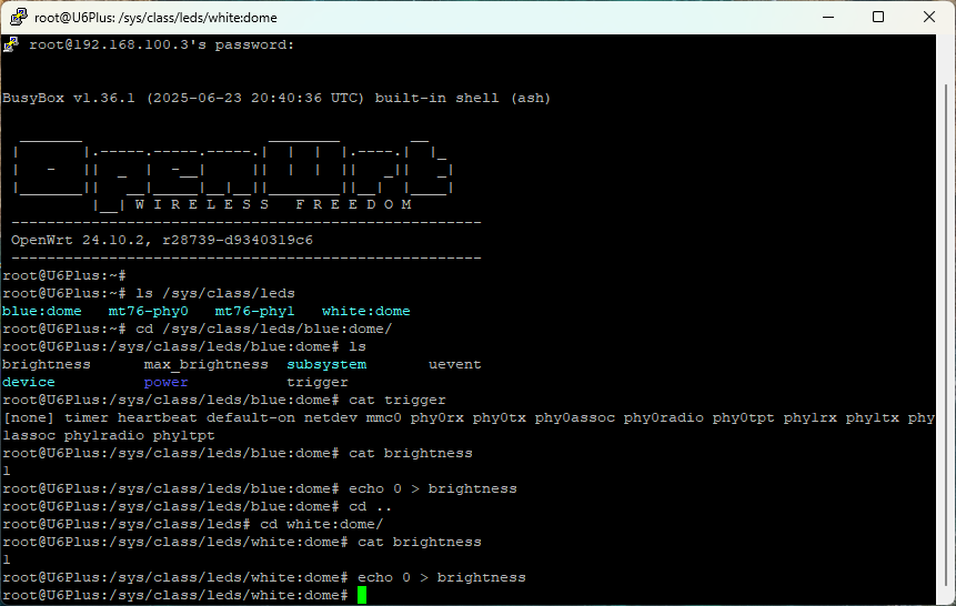 Disable LED on OpenWRT devices